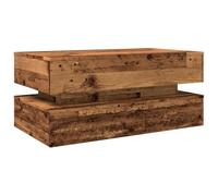 vidaXL Table basse (table d'appoint) vieux bois avec lumières LED 90x50x40 cm – 857718