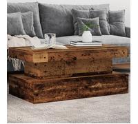 vidaXL Table basse vieux bois 90x50x40 cm avec lumières LED – 857714