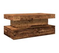 vidaXL Table basse vieux bois 90x50x40 cm avec lumières LED – 857714