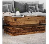 vidaXL Table basse (table d'appoint) vieux bois avec lumières LED 90x50x40 cm – 857718