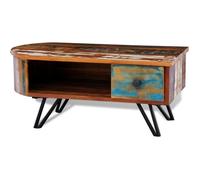 vidaXL Table basse avec pieds en fer Bois massif de récupération 241642