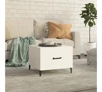 vidaXL Table basse Table d'appoint avec pieds en métal blanc 50x50x40 cm