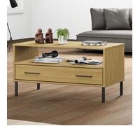 vidaXL Table basse avec pieds en métal Marron 85x50x45 cm Bois OSLO, table d'appoint, table de salon, table d'accent 351033