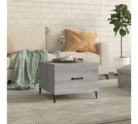 vidaXL Table basse Table d'appoint avec pieds en métal Sonoma gris 50x50x40 cm