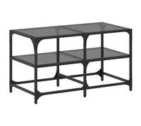 vidaXL Table basse avec plateau en verre noir 78,5x40x45 cm acier