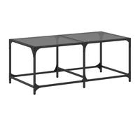 vidaXL Table basse avec plateau en verre noir 98,5x50x40 cm acier