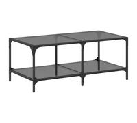 vidaXL Table basse avec plateau en verre noir 98,5x50x40 cm acier