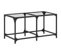vidaXL Table basse avec plateau en verre Transparent 78,5x40x40 cm Acier