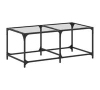 vidaXL Table basse avec plateau en verre Transparent 98,5x50x40 cm Acier