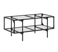 vidaXL Table basse avec plateau en verre Transparent 98,5x50x45 cm Acier