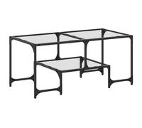 vidaXL Table basse avec plateau en verre Transparent 98,5x50x45 cm Acier