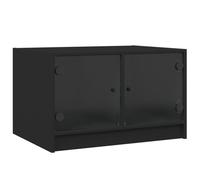 vidaXL Table basse avec portes en verre noir 68x50x42 cm