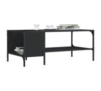 vidaXL Table Basse avec Support, Bout de Canapé avec Rangement, Table d'Appoint, Meuble de Salon Salle de Séjour Intérieur, Industriel, Noir Bois d'Ingénierie