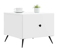 vidaXL Table Basse avec tiroir Blanc 49 x 50 x 40 cm Bois d'ingénierie, Table Basse Vintage Élégante, Rectangulaire avec Grand Rangement, Design Bois Fonctionnel