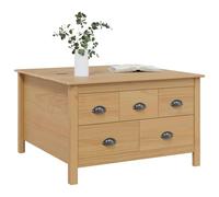 vidaXL Table Basse avec tiroir Hill Marron Miel 79,5 x 79,5 x 49 cm, Salon, Rectangulaire, Moderne, Durable, Mobilier Bien conçu pour Un Espace Confortable Qui équilibre Style et Confort, 5 pièces