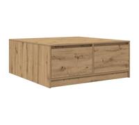 vidaXL Table Basse avec tiroirs chêne Artisanal 100x100x40 cm, Table Centrale, Table de canapé, Table d'accent, Table d'appoint, Table de Salon