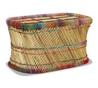 Table Basse Bambou Avec Détails Chindi Multicolore Multicolore
