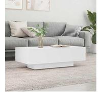 Table Basse Blanche 100x49,5x31 Cm Bois Contreplaqué Multicolore