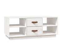 Vidaxl Table Basse Blanc 100x50x41 Cm Bois Massif De Pin Blanc