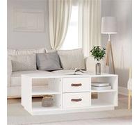 Vidaxl Table Basse Blanc 100x50x41 Cm Bois Massif De Pin Blanc