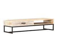 vidaXL Table basse Blanc 117 x 50 x 30 cm Bois d'acacia solide Blanc