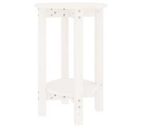 Vidaxl Table Basse Blanc Ø 40x60 Cm Bois Massif De Pin Blanc