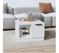 vidaXL Table basse Blanc 50x50x36 cm Bois d'ingénierie 811340