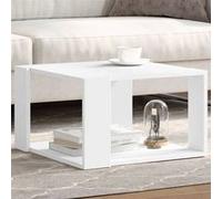 vidaXL Table basse d'appoint 51,5 x 51,5 x 30 cm Bois d'ingénierie Blanc
