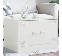 vidaXL Table basse blanc 67x50x44 cm acier