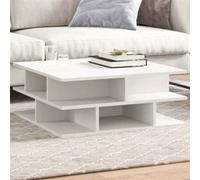 vidaXL Table basse blanc 70x70x29 cm bois d'ingénierie, table latérale, table de salon, table d'accent, bout de canapé, 840744 Blanc G