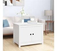 Vidaxl Table Basse Blanc 71x49x55 Cm Bois Massif De Pin Blanc