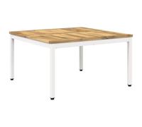vidaXL Table Basse Blanc 80 x 80,5 x 45 cm Bois d'Acacia Massif