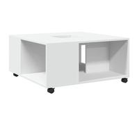 vidaXL Table Basse Blanc 80x80x40 cm Bois d'ingénierie