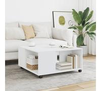 vidaXL Table Basse Blanc 80x80x40 cm Bois d'ingénierie