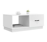 vidaXL Table Basse Blanc 90 x 50 x 37 cm Bois d'ingénierie, Table Basse rectangulaire Moderne pour Salon, Design Vintage, Rangement Pratique, Surface Fonctionnelle