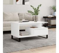 Vidaxl Table Basse Blanc 90x49x45 Cm Bois D'ingénierie Blanc