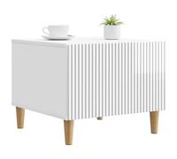 vidaXL Table Basse Blanc Brillant 49 x 50 x 40 cm Bois d'ingénierie, Table de Salon, Design Compact, Style Vintage rectangulaire, Bois d'ingénierie, Bon Rangement pour Maisons Modernes
