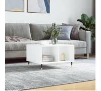 Vidaxl Table Basse Blanc Brillant 60x50x36,5 Cm Bois D'ingénierie Multicolore