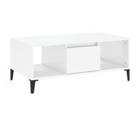 Vidaxl Table Basse Blanc Brillant 90x50x36,5 Cm Bois D'ingénierie Multicolore