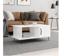 vidaXL Table basse 90x50x40 cm Bois d'ingénierie Blanc brillant