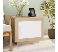 Vidaxl Table Basse Blanc Et Chêne Sonoma 51x50x45 Cm Bois D'ingénierie Multicolore