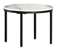 vidaXL Table basse Blanc et noir Ø50 cm Marbre solide véritable