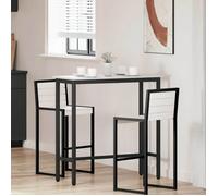 vidaXL Table Bois d'ingénierie & acier, ajustable, rectangulaire – Blanc 100×40×101 cm