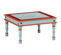 vidaXL Table basse 353763 – Bois de manguier massif peint à la main Bleu