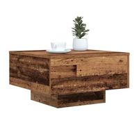 vidaXL Table basse Bois ancien LED 55x55x31 cm Bois d'ingénierie