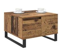 vidaXL Table Basse Bois Ancien 55 x 55 x 36,5 cm Bois d'ingénierie, Table Basse Moderne pour Salon, Meuble Durable, Étagères Pratiques, Design Chic avec Pieds en Métal