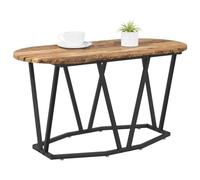 vidaXL Table basse ovale, bois massif de récup, finition vieillie, capacité 120 kg