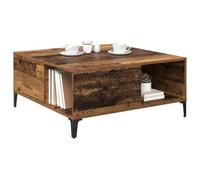 vidaXL Table Basse Bois Ancien 80 x 80 x 36,5 cm Bois d'ingénierie, Table Basse carrée Industrielle, Grand Rangement, Design Moderne, Parfait pour Votre Salon Chic