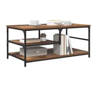 vidaXL Table Basse Bois Ancien 90 x 49 x 40 cm Bois d'ingénierie, Table Basse Rectangulaire Rustique Industrielle, Plateau en Bois Durable, Cadre Métallique, Meuble de Salon Intérieur Élégant