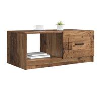 vidaXL Table Basse Bois Ancien 90 x 50 x 37 cm Bois d'ingénierie, Table Basse rectangulaire Vintage Chic, Rangement spacieux pour Salon, Meuble décoratif en Bois